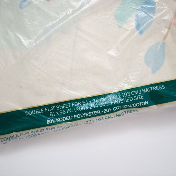 Full Flat Sheet | Vintage 80s Springmaid "Silk Poppies" Floral Percale - Picture 2 of 6